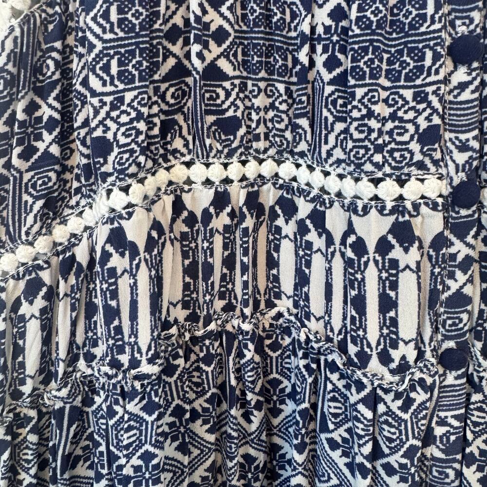Rococo Sand Silk Ionic Printed Embroidered Maxi Dress Boho Resortwear Maximalist - Picture 5 of 9